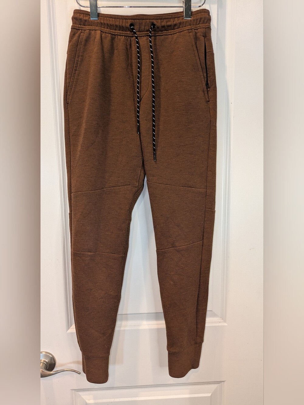 American Eagle AE 24/7 Tech Joggers Men XS Brown Stretch Zip Pocket